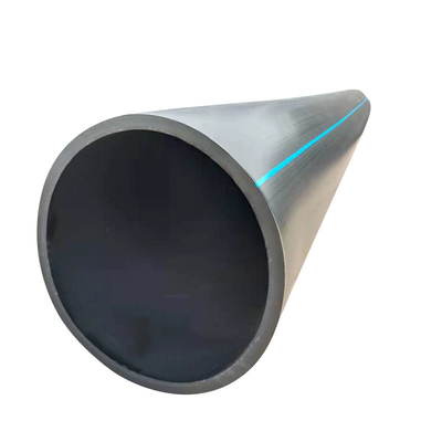 Tubo de água de HDPE azul ou preto com listras azuis para abastecimento e drenagem de água resistente à corrosão