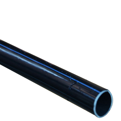 Tubo de água de HDPE azul ou preto com listras azuis para abastecimento e drenagem de água resistente à corrosão