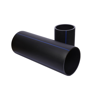 Tubo de água de HDPE azul ou preto com listras azuis para abastecimento e drenagem de água resistente à corrosão