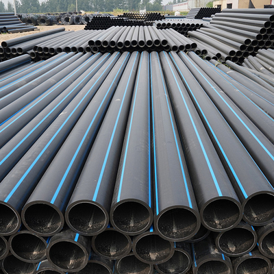 Tubos de abastecimento de água de HDPE resistentes à corrosão DN16mm-1800mm Azul ou preto com faixa azul