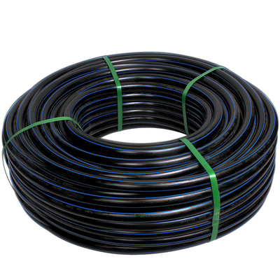 Tubos de abastecimento de água PE HDPE comprimento conforme os requisitos do cliente azul ou preto com faixa azul