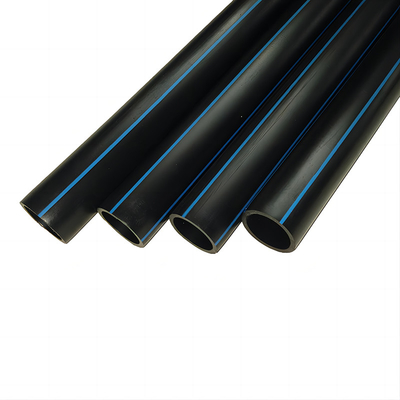 Tubos de abastecimento de água PE HDPE Azul ou preto com faixa azul Para abastecimento de água e drenagem com faixa azul PE