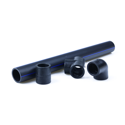 Como tamanho personalizado tubos de abastecimento de água HDPE espessura 2,3 mm-117,6 mm azul ou preto com faixa azul