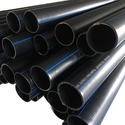Tubos de abastecimento de água de HDPE em material preto com elevada resistência a impactos e excelente resistência à corrosão